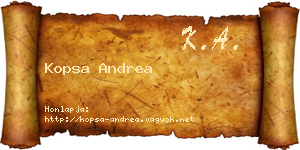 Kopsa Andrea névjegykártya