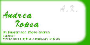 andrea kopsa business card